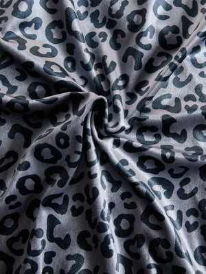 CASAZZA - Completo grigio in velluto leopardato con righe retro