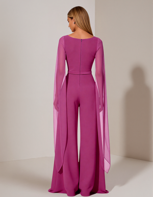 SONDALO - Tuta in chiffon girocollo con vita sagomata