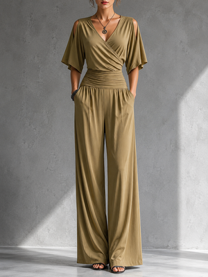 SOFIA - Tuta donna elegante scollo V colori vari