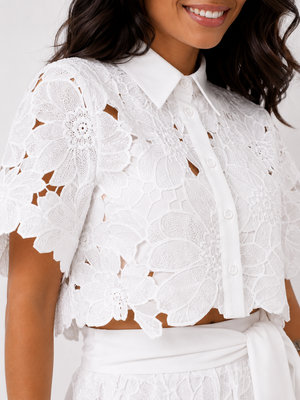 PRUDENZA - Completo in pizzo con orlo smerlato multicolore