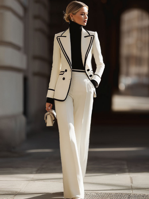 MARTINA - Completo bianco dal taglio rilassato con blazer