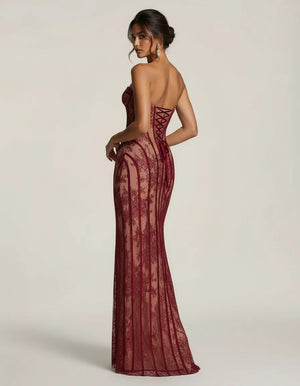 PATRIZIA - Abito in pizzo scolpito elegante
