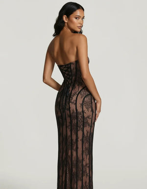 PATRIZIA - Abito in pizzo scolpito elegante