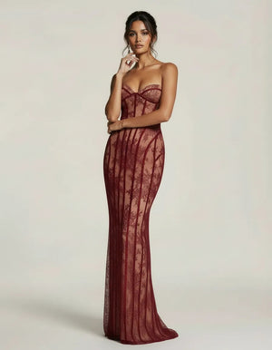 PATRIZIA - Abito in pizzo scolpito elegante