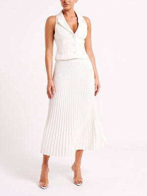 SAMANTHA - Set top crepe e gonna maxi plissettata