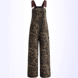CHIARA - Jumpsuit leopardata a gamba larga retro