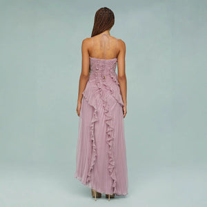 AURORA - Abito Rosa Drappeggiato