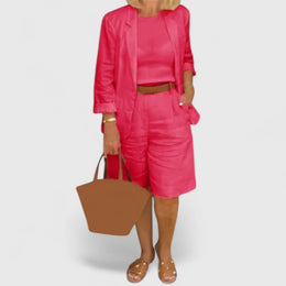 GIULIA - Set 3 Pezzi di Pantaloni Corti Relax, 4 Colori