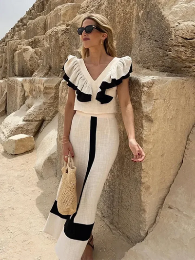 GIULIA - Completo Due Pezzi Nero e Bianco