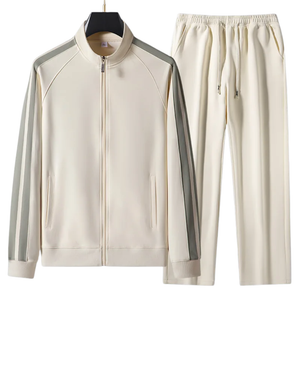 PALMIRA - Tuta Sportiva Elegante in Grigio Scuro, Beige e Nero