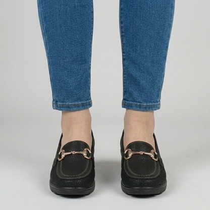 Whitney - Mocassino comodo Donna con zeppa