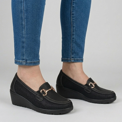 Whitney - Mocassino comodo Donna con zeppa