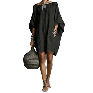 LUCIA - Abito midi scollo Bardot morbido multicolore