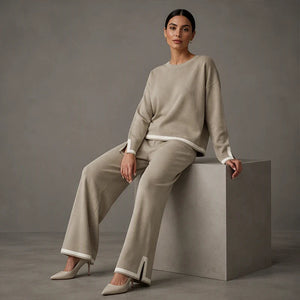 CONSOLATA - Tailleur donna con pantaloni ampi eleganti