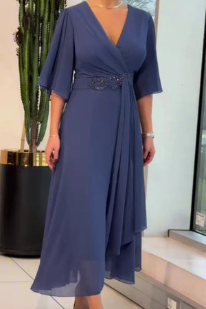 NORA - Abito lungo effetto foulard elegante