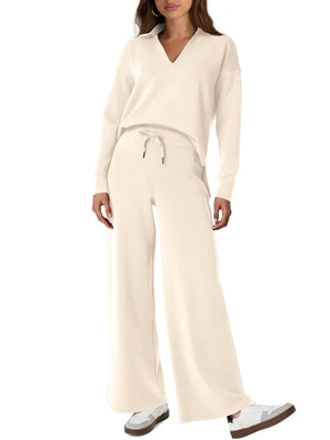 SIRMA - Completo casual donna in felpa blu polvere