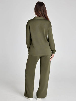 SIRMA - Completo casual donna in felpa blu polvere