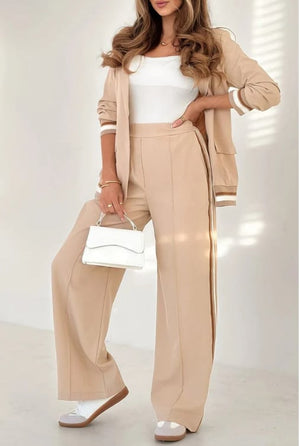 USTICA - Completo casual 2 pezzi beige, comodo e versatile