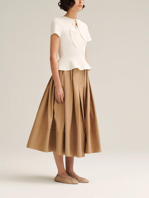 SAMANTHA - Set top crepe e gonna maxi plissettata