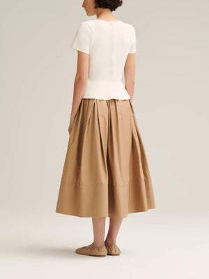 SAMANTHA - Set top crepe e gonna maxi plissettata