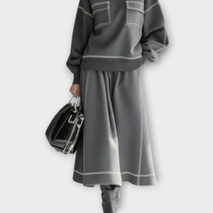 EVA - Set due pezzi minimal chic grigio carbone