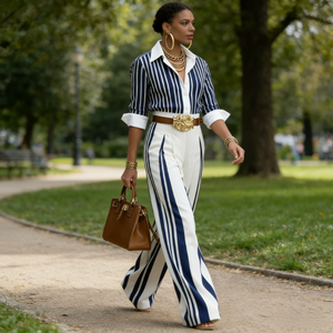 NICOLE - Completo due pezzi effet blu, nero o marrone