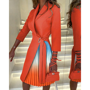 AUGUSTA - Abito blazer sartoriale con collo a revers e pieghe