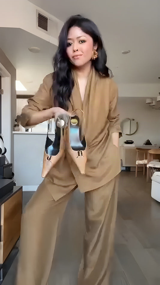 Coordinato • Satin • Blazer e pantaloni fluidi ✨ — foto 2