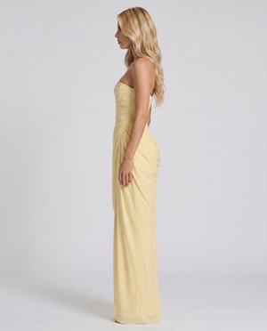 MELISSA - Abito maxi drappeggiato giallo