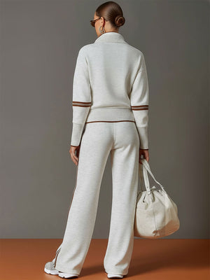 MIREVA - Completo in tessuto con blusa e pantaloni ampi