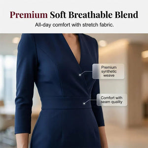 ANNARITA - Abito elegante con scollo a V in colori chic