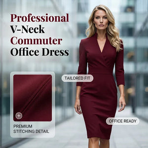 ANNARITA - Abito elegante con scollo a V in colori chic
