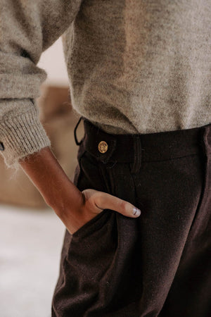 FIORENZA - Pantaloni marroni stile Austin
