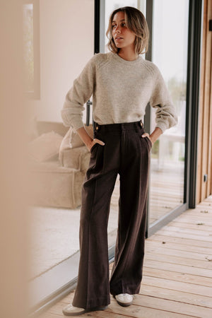 FIORENZA - Pantaloni marroni stile Austin