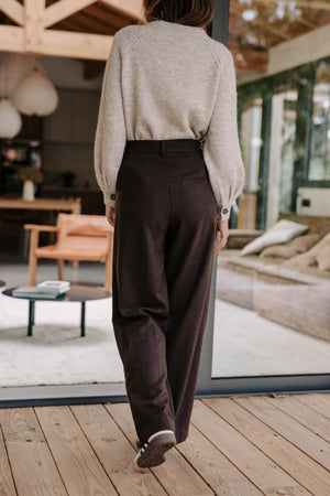 FIORENZA - Pantaloni marroni stile Austin