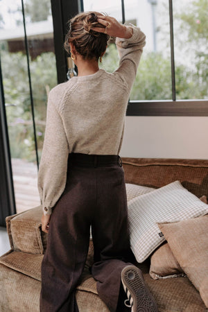 FIORENZA - Pantaloni marroni stile Austin