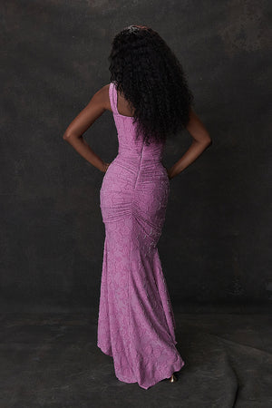 IOLANDA - Abito Maxi Floreale in Rosa, Beige, Nero e Pastello