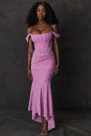 IOLANDA - Abito Maxi Floreale in Rosa, Beige, Nero e Pastello