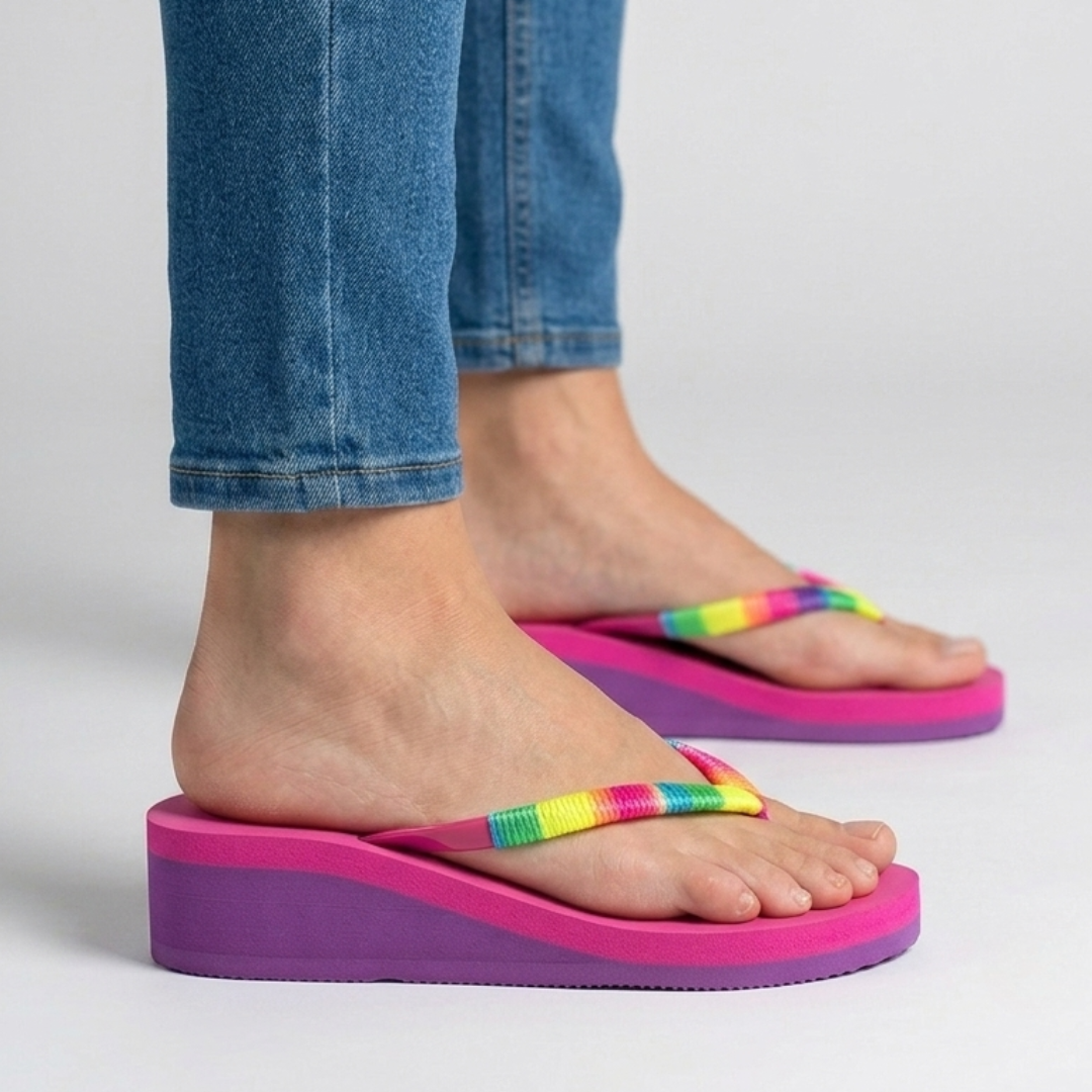Zaira - Infradito comoda donna con zeppa
