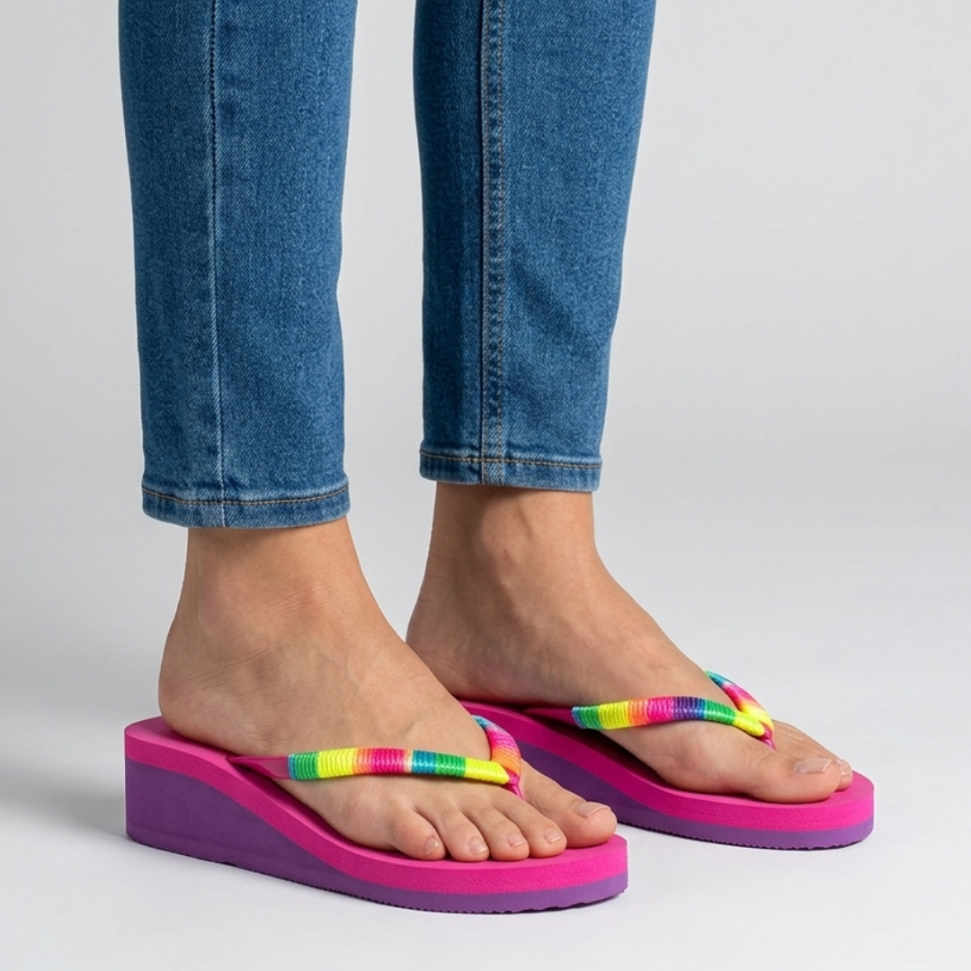 Zaira - Infradito comoda donna con zeppa