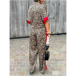 SOFIA - Set due pezzi leopardato rosso, verde e marrone