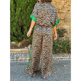 SOFIA - Set due pezzi leopardato rosso, verde e marrone
