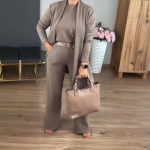 FERRUCCIA - Completo 3 pezzi donna con cardigan lungo