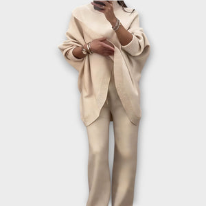 ALESSANDRA - Set lounge in maglia relaxed marrone beige