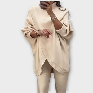 ALESSANDRA - Set lounge in maglia relaxed marrone beige